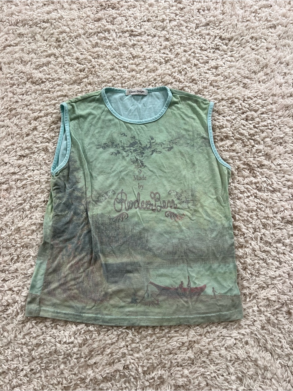 Rodenbears Green Ombre Graphic Sleeveless Tee